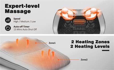 Boriwat Back Massager With Heat Massagers For Neck And Back Shiatsu Neck Massage Pillow For