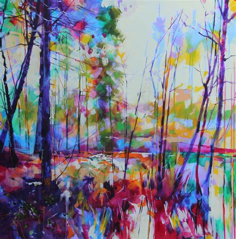 Meadowcliff Pond Acrylic On Canvas Semi Abstract