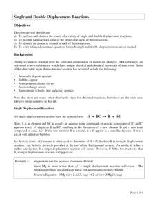 Types of chemical reactions synthesis reactions description: Single And Double Replacement Reactions Worksheet Answers ...