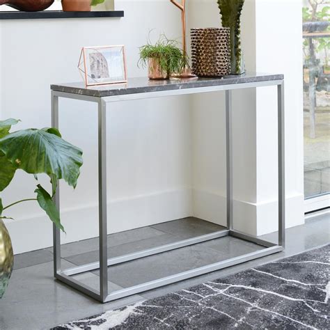This table is also available with a matching square coffee table, rectangular coffee table. Cadre Marble Console Table Grey | dwell