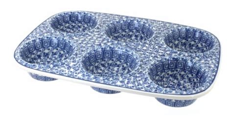 Blue Rose Polish Pottery Olympia Muffin Pan 1 Kroger