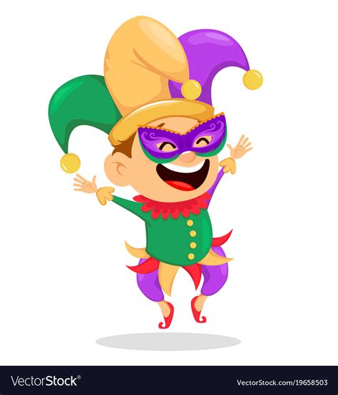 Mardi Gras Jester In A Mask Royalty Free Vector Image