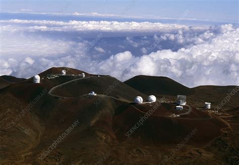 Aerial View Of The Observatories At Mauna Kea Stock Image R1180218