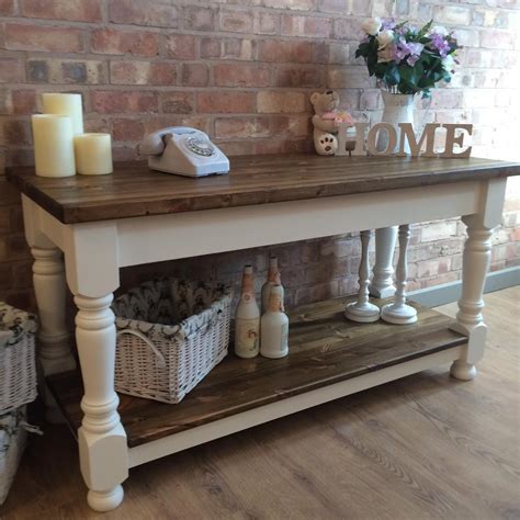 New Large Chunky Bespoke Handmade Solid Pine Farmhouse Console Table