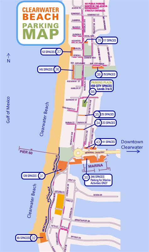 Clearwater Beach Parking Map