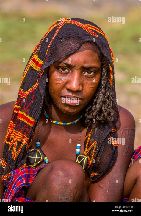 A Portrait Of An Afar Woman In Awash National Park Ethiopia Stock