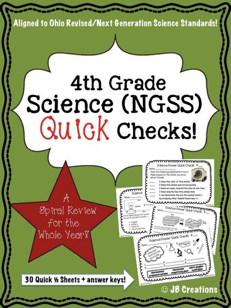 4th Grade Science Quick Check Spiral Review Set Ngssohio Model