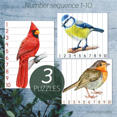 Bird Preschool Printable Number Sequence Puzzles 1 10 Etsy Ireland