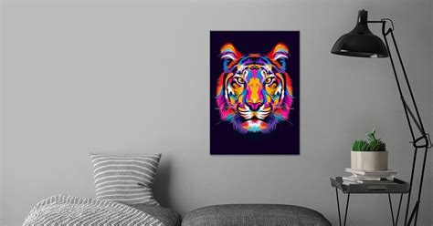 Colorful Tiger Poster By Cholik Hamka Displate Tiger Poster