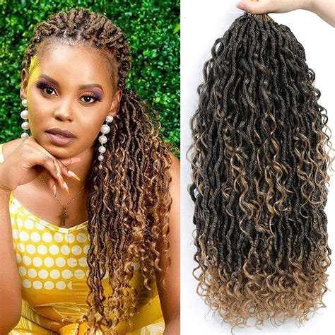 6 Packs Boho Goddess Locs Crochet Hair 18 Inch River Locs