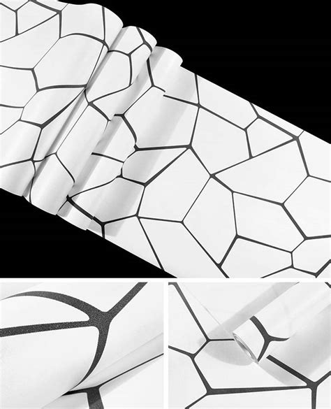Modern Simple Style Black And White Non Woven Wallpaper Home Decoration