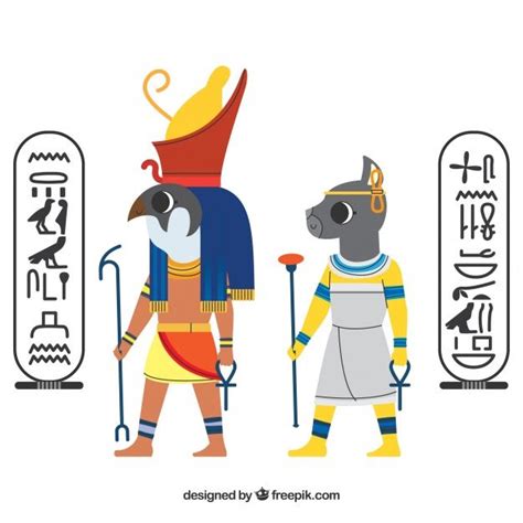 Ancient Egyptian Gods Clip Art Icon Symbols Set Printable Ancient