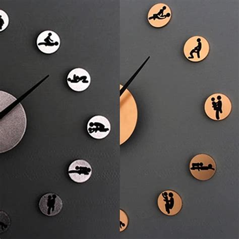 Diy Quartz Clock Lovers Sex Positions 3d Circles Acrylic Wall Clock Sticker In Wall Clocks From