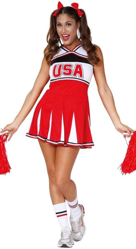 ladies cheerleader costume adult cheer leader usa fancy dress high school papootz halloween