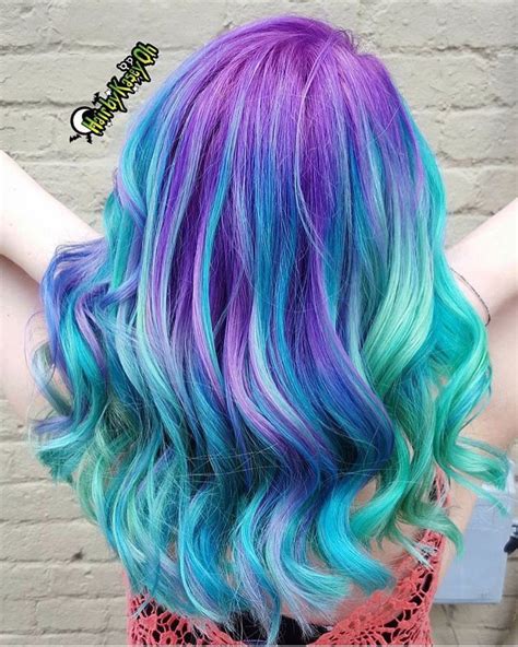 Rainbow 🌈 Hair Brown Ombre Hair Color Pretty Hair Color Blue Ombre