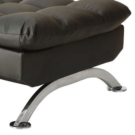 Furniture Of America Preston Faux Leather Tufted Chaise Lounge In Black Homesquare