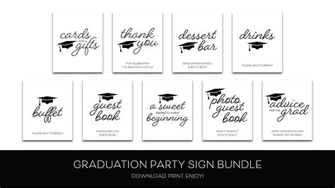 Graduation Party Printable Bundle Printable Graduation Signs Etsy