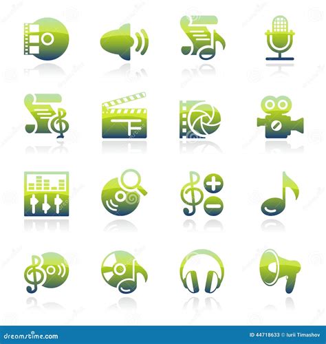 Audio Video Green Icons Stock Vector Illustration Of Green 44718633