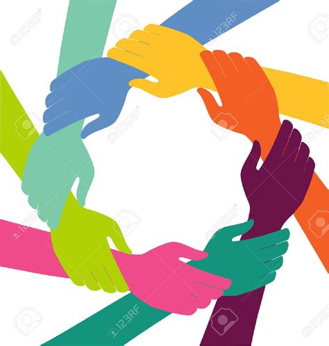 Creative Colorful Ring Of Hands Teamwork Concept Stock Vector