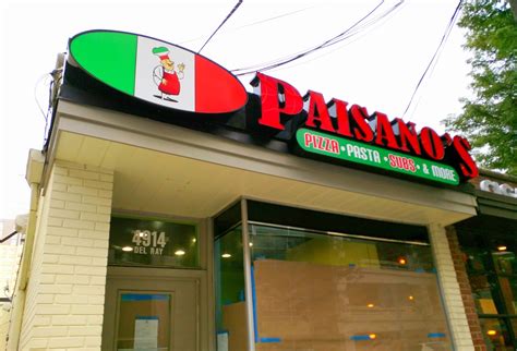 Robert Dyer Bethesda Row Sign Installed At Paisanos Pizza In