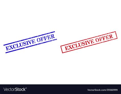 Exclusive Offer Grunge Scratched Seal Stamps Vector Image