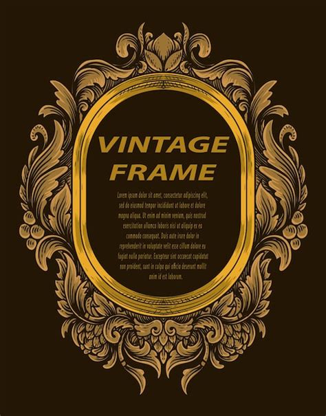 Premium Vector Vintage Border Frame With Engraving Ornament