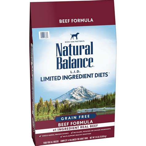 Natural ingredients aren't necessarily ethically or sustainably sourced and can, for instance, be sourced from intensive farming, so if this is a concern for you, choose a dog food that guarantees it's been produced ethically and sustainably. Natural Balance Grain Free Limited Ingredient Diets Beef ...