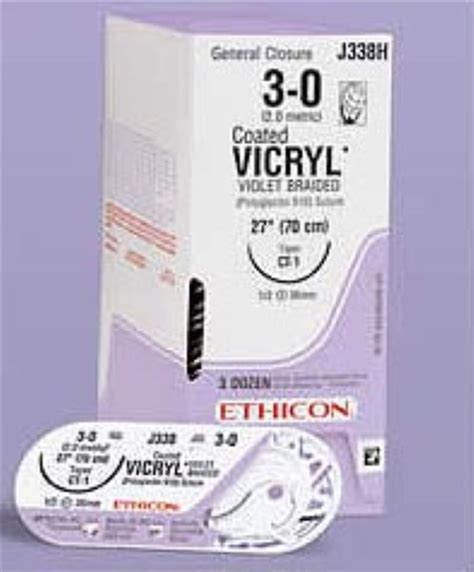 Ethicon Vicryl 30 18 Coated Vicryl Violet Braided Absorbable Suture