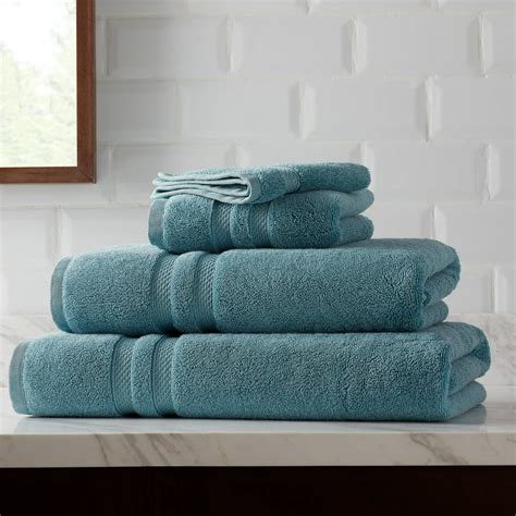 Hotel Style Turkish Cotton Bath Towel Collection 6 Piece Set Teal