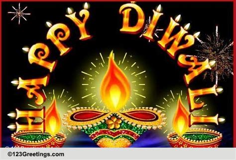 Sparkling Diwali Diyas Free Happy Diwali Wishes Ecards Greeting Cards