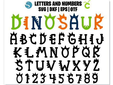 Dinosaur Font Svg Dino Font Otf Dinosaur Letters Svg Etsy