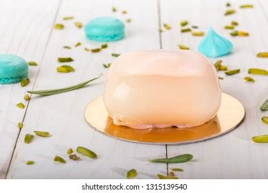French Mousse Cake Covered Mirror Glaze Stock Photo 1315139540