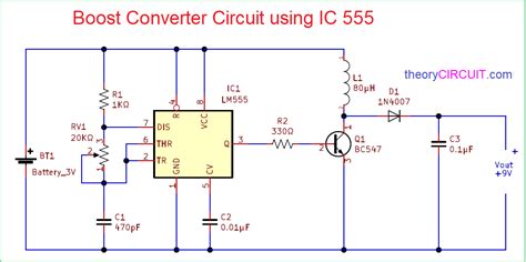 In astable mode, the output cycles on and off continuously. Boost Converter Circuit 555