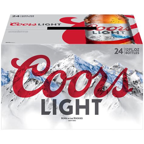Coors Light Lager Beer 24 Pack 12 Fl Oz Glass Bottles 42 Abv