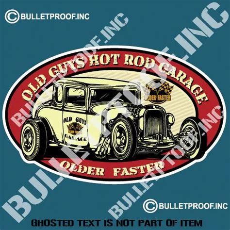 Old Guys Garage Decal Sticker Vintage Retro Americana Rat Rod Hot Rod