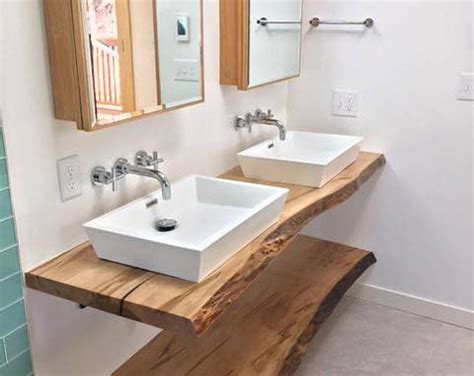 Full tutorial of my live edge bathroom vanity hack is found on my blog. LIVE EDGE Bathroom Counter, Live Edge Bathroom Vanity ...