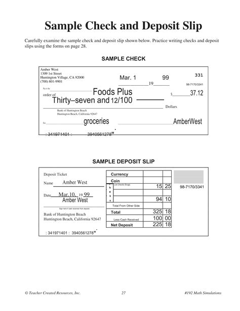 Free Printable Bank Deposit Slip Examples Filled Out Pdf