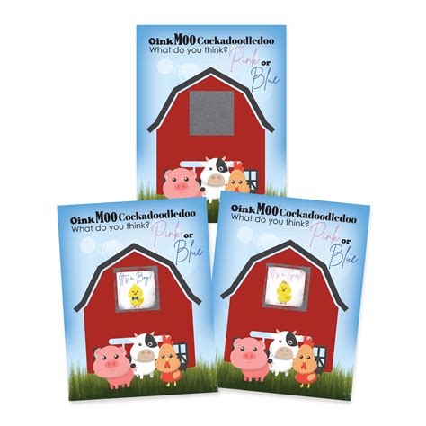Barnyard Gender Reveal Scratch Off Card – My Scratch Offs
