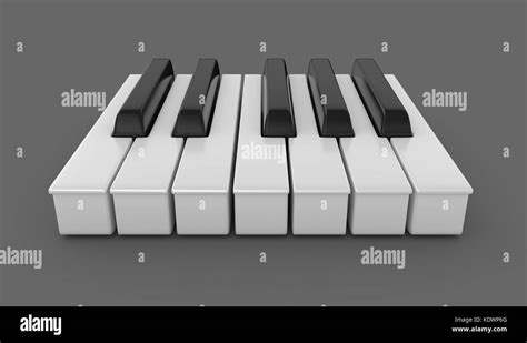 Piano Keys Isolated On The White Background 3d Art Render Illustration