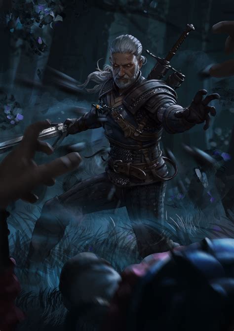Online Crop Witcher 3 Digital Wallpaper Magic The Witcher Geralt