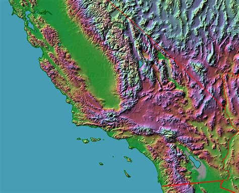 Relief Map Of Southern California Printable Maps