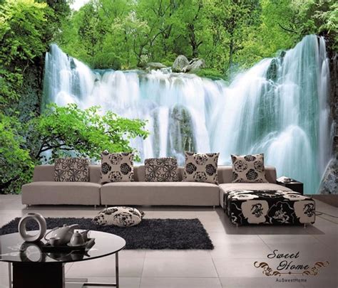 Details About Green Forest Waterfall Full Wall Mural Decal Print