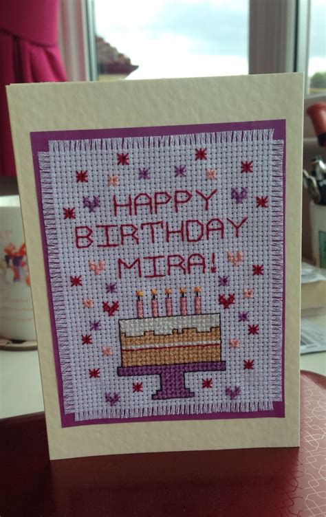 Today's pattern is from a series of monthly themed birthday cakes designed by the wonderful brooke of brooke's books back in. Birthday card cross stitch - quick and easily adapted for ...