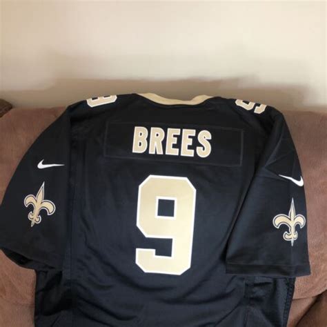 Nike Drew Brees New Orleans Saints Black Printed Football Jersey Nwt