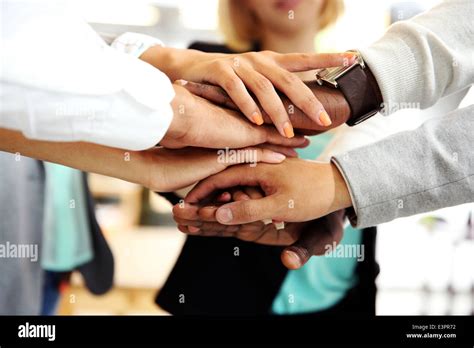 Business People Joining Hands Stock Photo Alamy