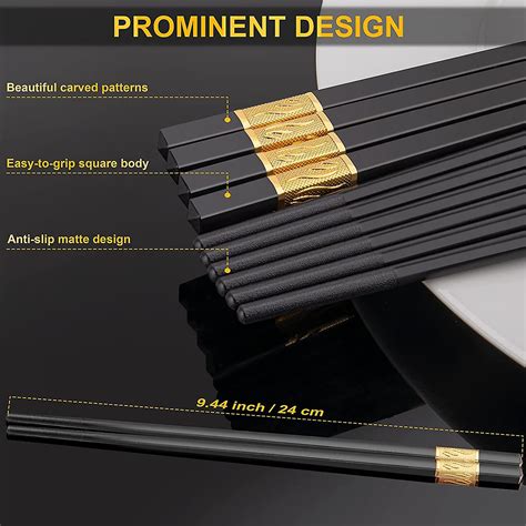 10 Pairs Reusable Chopsticks Dishwasher Safe95 Inch Fiberglass Chopsticks Set Japanese
