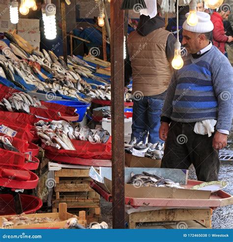 Fish Market In Istanbul Turkey Editorial Stock Photo Image Of Booth