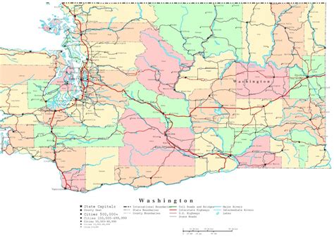 Washington State Counties Map Printable Printable Maps