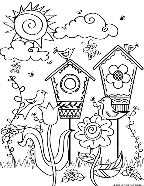 Spring Coloring Page Coloring Home