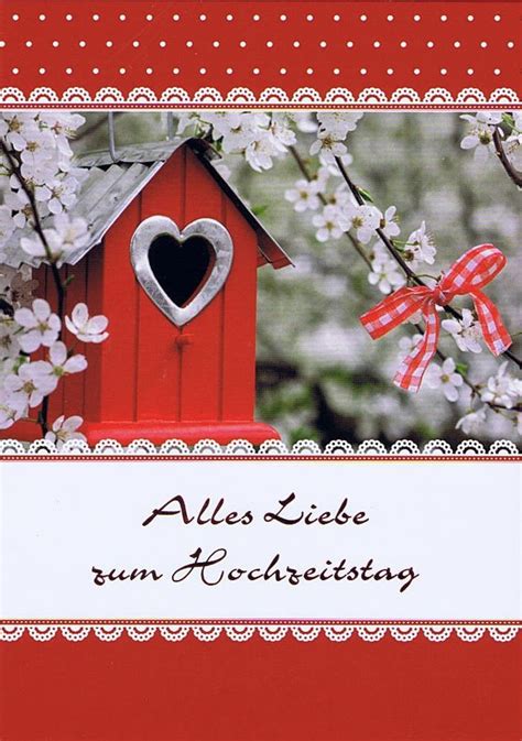 Es heißt bekanntermaßen ja, das die hochzeit der schönste tag im leben ist. Karte Hochzeitstag Vogelhäuschen | Kartenwichtel.de